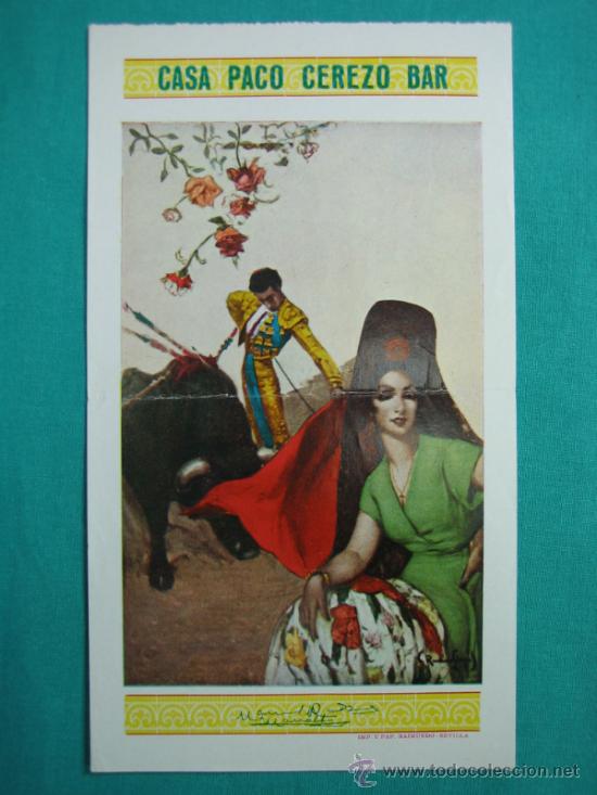 Coleccionismo de carteles: c Participacion loteria Casa Paco Cerezo. Cartel de Manolete 1966. M 22x12 cm