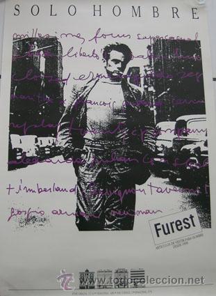 Coleccionismo de carteles: Cartel-P&oacute;ster  *S&Oacute;LO HOMBRE de FUREST (Barcelona) con JAMES DEAN* -- 76,5cm x 97cm