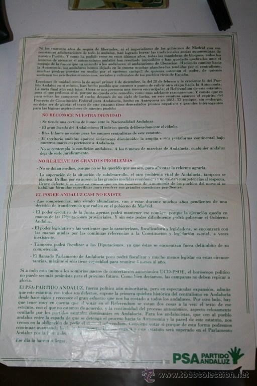 Coleccionismo de carteles: PROGRAMA POLITICO PSA - Foto 2