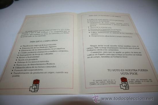 Coleccionismo de carteles: PROGRAMA POLITICO PSOE - Foto 2