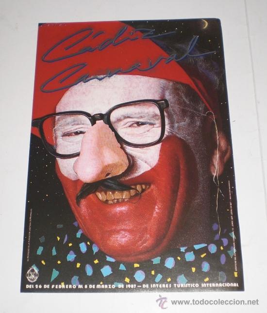 Coleccionismo de carteles: Cartel peque&ntilde;o - Carnaval de Cadiz - 1987