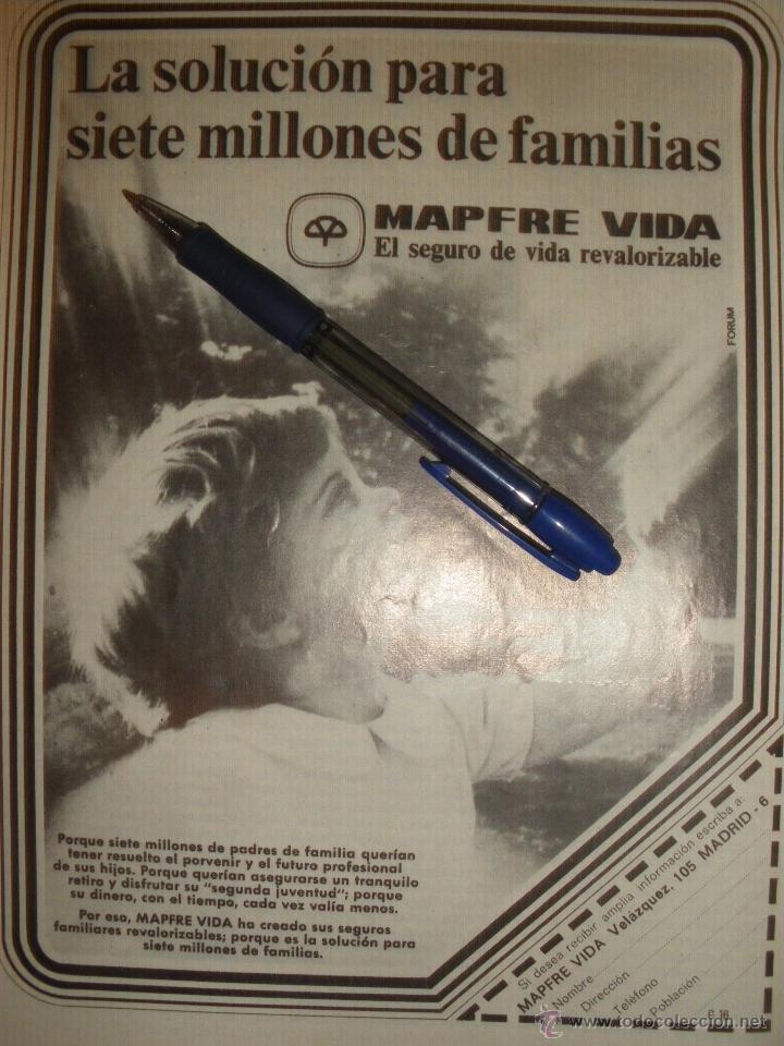 Coleccionismo de carteles: MAPFRE VIDA, PUBLICIDAD. 2 ANUNCIOS. - Foto 2