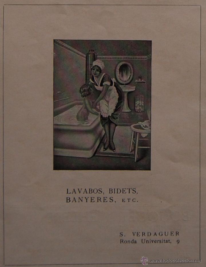 Collectionnisme d'affiches: PUBLICIDAD - A&Ntilde;O 1924 - 11 x 14 CM - LAVABOS, BIDETS Y BA&Ntilde;ERAS RONDA UNIVERSIDAD BARCELONA
