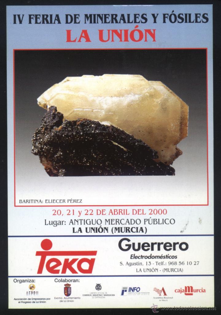 Coleccionismo de carteles: MU-0061- MURCIA. LA UNI&Oacute;N. IV FERIA DE MINERALES Y F&Oacute;SILES.