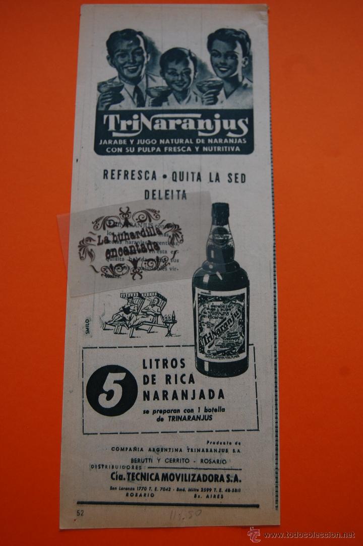 Collectionnisme d'affiches: PUBLICIDAD A&Ntilde;O 1950 - TRINARANJUS