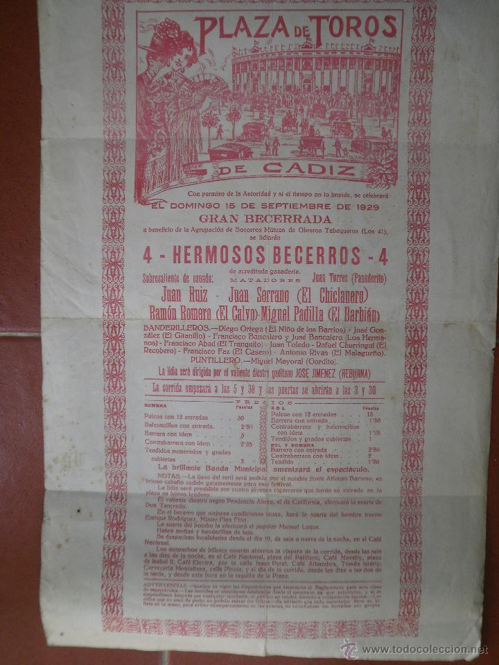 Coleccionismo de carteles: Cartel de toros 1929 - Foto 2