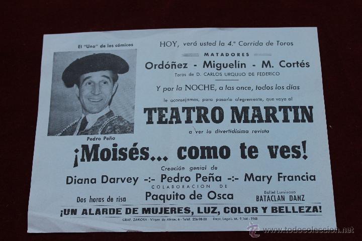 Coleccionismo de carteles: PUBLICIDAD TOROS Y TEATRO MARTIN MOISES COMO TE VES 1968 UN ALARDE DED MUJERES, LUZ, COLOR Y BELLEZA