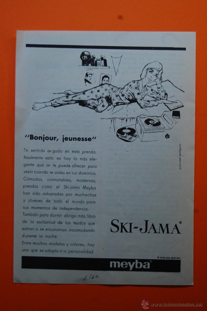 Coleccionismo de carteles: PUBLICIDAD REVISTA 1960 - PIJAMA SKI-JAMA MEYBA