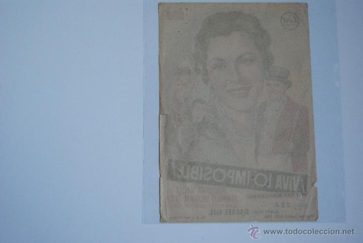 Coleccionismo de carteles: PROGRAMA DE CINE VIVA LO IMPOSIBLE - Foto 2
