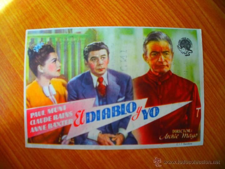 Coleccionismo de carteles: FOLLETO DE MANO PROGRAMA PROSPECTO DE CINE PELICULA , EL DIABLO Y YO - Foto 1