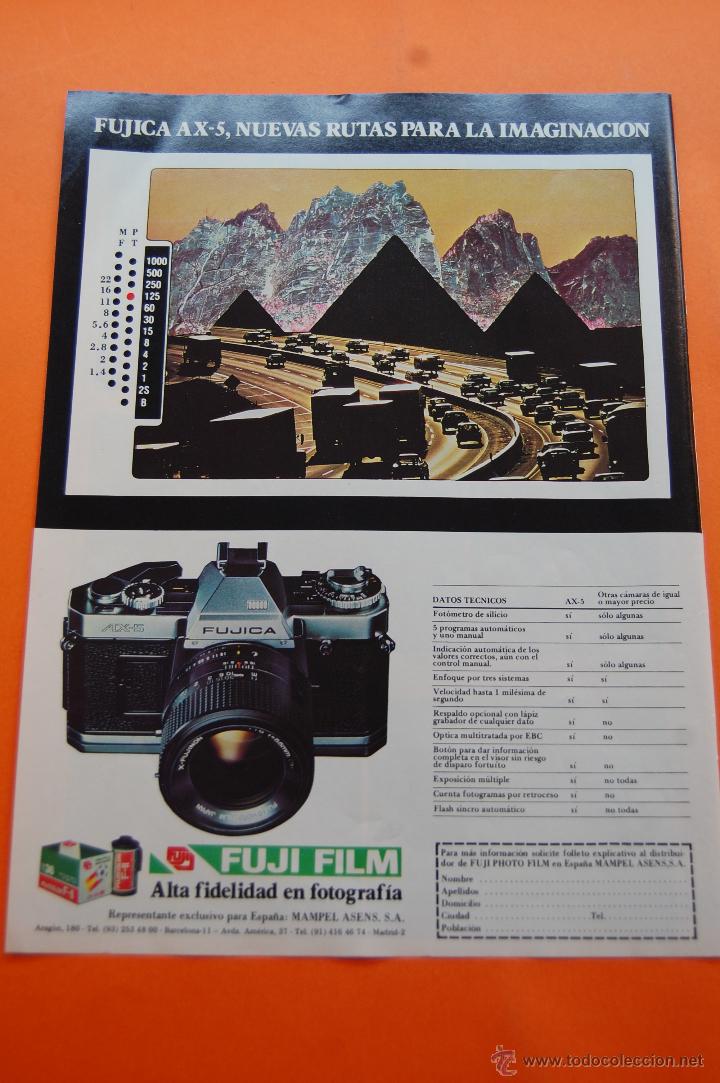 Coleccionismo de carteles: PUBLICIDAD 1982 - COLECCION CAMARAS - MUNDIAL FUTBOL ESPA&Ntilde;A 82 PATROCINADORES - FUJICA AX-5 FUJIFILM