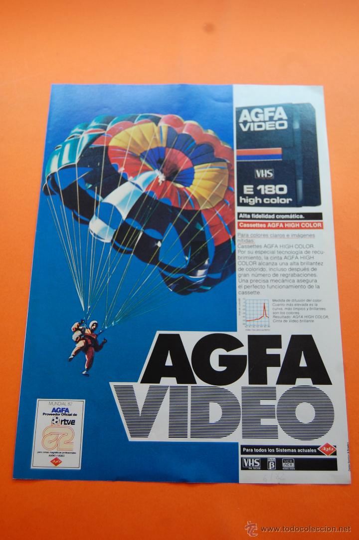 Coleccionismo de carteles: PUBLICIDAD 1982 - COLECCION CAMARAS - MUNDIAL FUTBOL ESPA&Ntilde;A 82 PATROCINADORES - AGFA VIDEO VHS