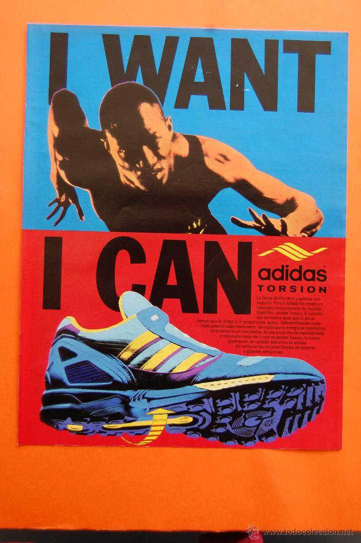 Coleccionismo de carteles: PUBLICIDAD 1989 - COLECCION ROPA - CALZADO DEPORTIVO ADIDAS TORSION I WANT I CAN