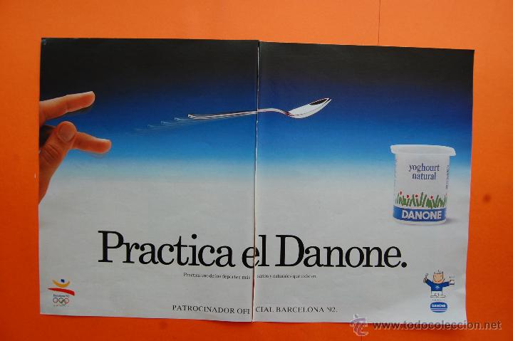 Coleccionismo de carteles: PUBLICIDAD 1991 - COLECCION COMIDA - DANONE PATROCINADOR OFICILA OLIMPIADAS BARCELONA 92 COBY DANONE