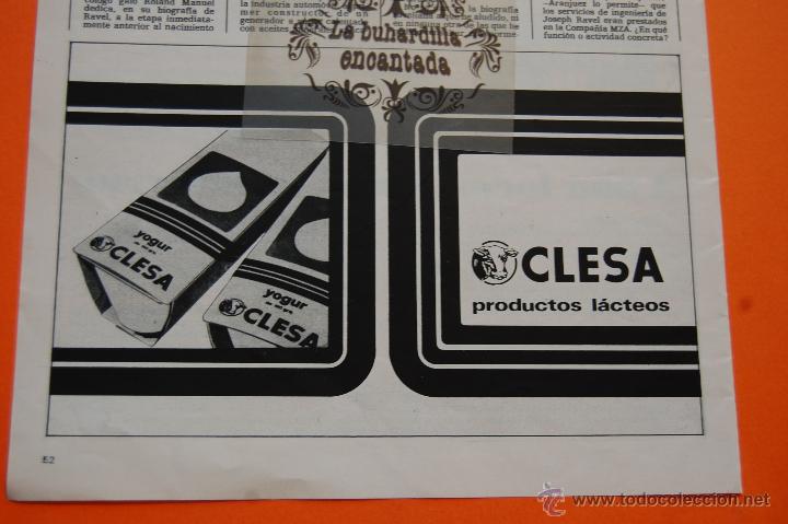 Coleccionismo de carteles: PUBLICIDAD 1975 - COLECCION COMIDA - YOGUR CLESA