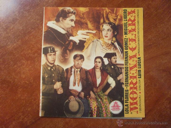 Coleccionismo de carteles: FOLLETO DE MANO PROGRAMA PROSPECTO DE CINE PELICULA , MORENA CLARA , LOLA FLORES , C/P