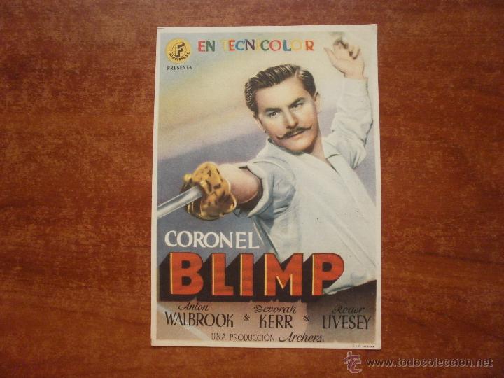 Coleccionismo de carteles: FOLLETO DE MANO PROGRAMA PROSPECTO DE CINE PELICULA , CORONEL BLIMP - Foto 1