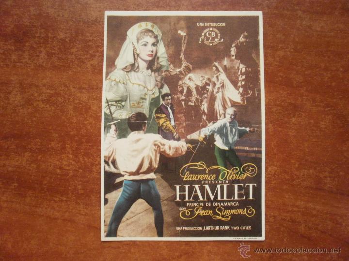 Coleccionismo de carteles: FOLLETO DE MANO PROGRAMA PROSPECTO DE CINE PELICULA , HAMLET - Foto 1
