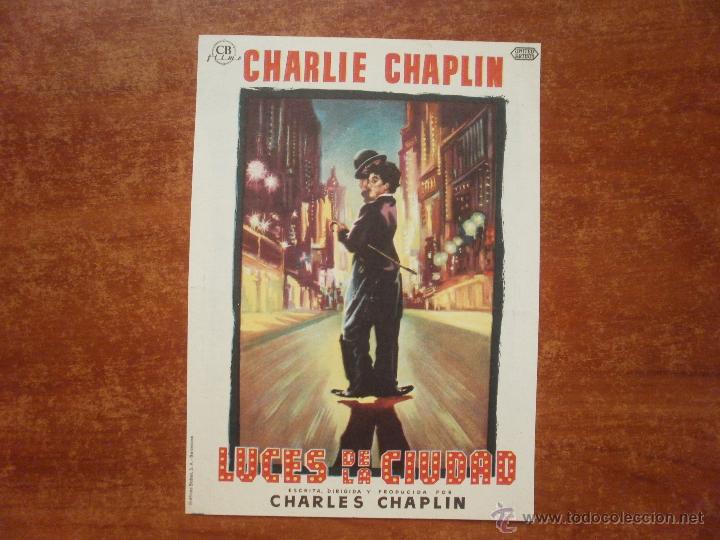 Coleccionismo de carteles: FOLLETO DE MANO PROGRAMA PROSPECTO DE CINE PELICULA , LUCES DE LA CIUDAD , CHARLIE CHAPLIN