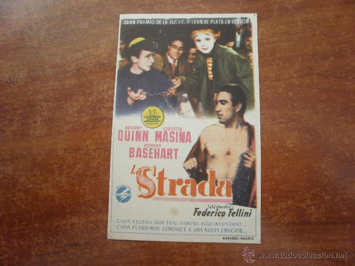 Coleccionismo de carteles: FOLLETO DE MANO PROGRAMA PROSPECTO DE CINE PELICULA , LA STRADA - Foto 1
