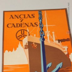 Coleccionismo de carteles: ANTIGUA LITOGRAFIA PUBLICIDAD ANCLAS Y CADENAS DORT MUNDER UNION, BARCELONA BILBAO SEVILLA. Lote 48725008