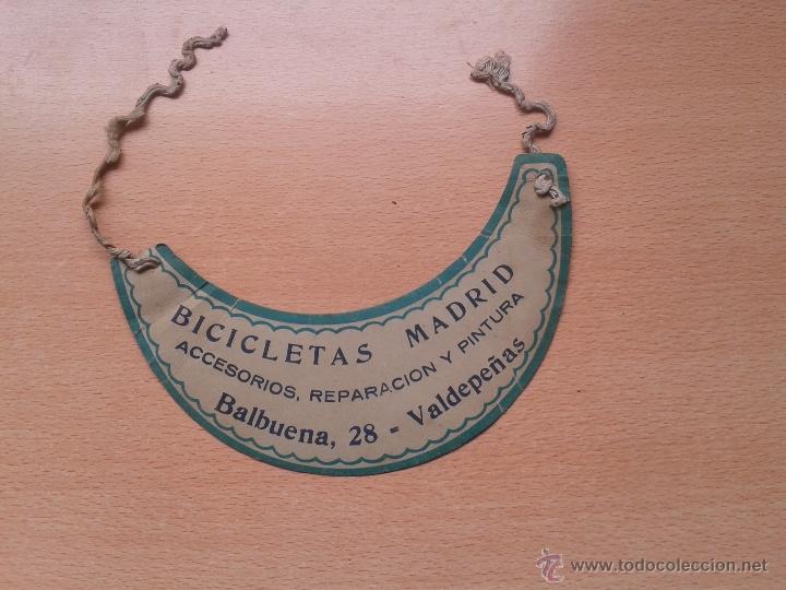 Coleccionismo de carteles: ANTIGUO CARTEL DE PUERTA O ESTABLECIMIENTO BICICLETAS MADRID DE VALDEPE&Ntilde;AS, CIUDAD REAL