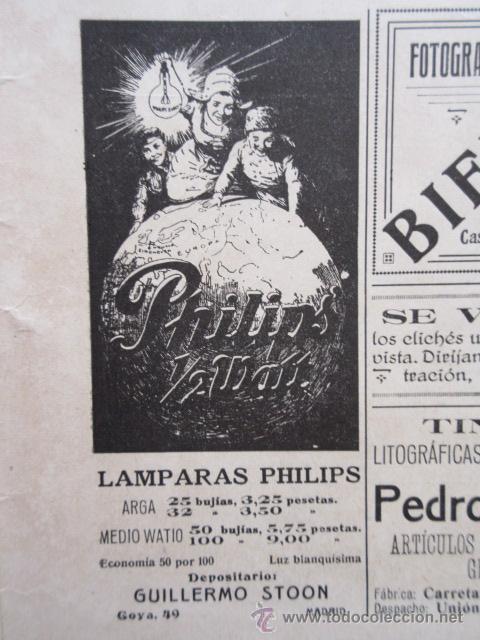 Collezionismo di affissi: PUBLICIDAD 1918 - COLECCION INDUSTRIAS - LAMPARAS PHILIPS 1/2 WATT