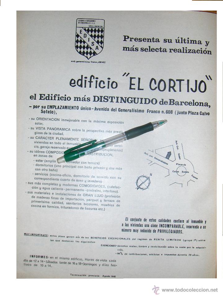 Coleccionismo de carteles: EDIFICIO EL CORTIJO, EL MAS DISTINGUIDO DE BARCELONA. CONSTRUCTORA EDISA. - Foto 1