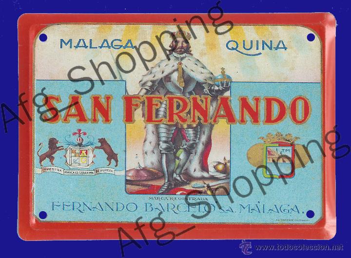 Coleccionismo de carteles: CARTEL PUBLICITARIO FABRICADO EN METAL - QUINA SAN FERNANDO - 17 x 12 cm