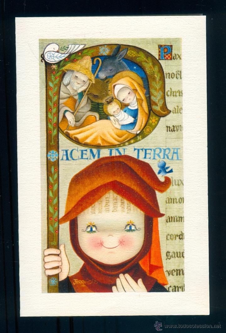 Coleccionismo de carteles: P002 Ferr&aacute;ndiz Pacem in Terra Pax Bel&eacute;n Ni&ntilde;o Jes&uacute;s Mar&iacute;a y Jos&eacute; Letra iluminada