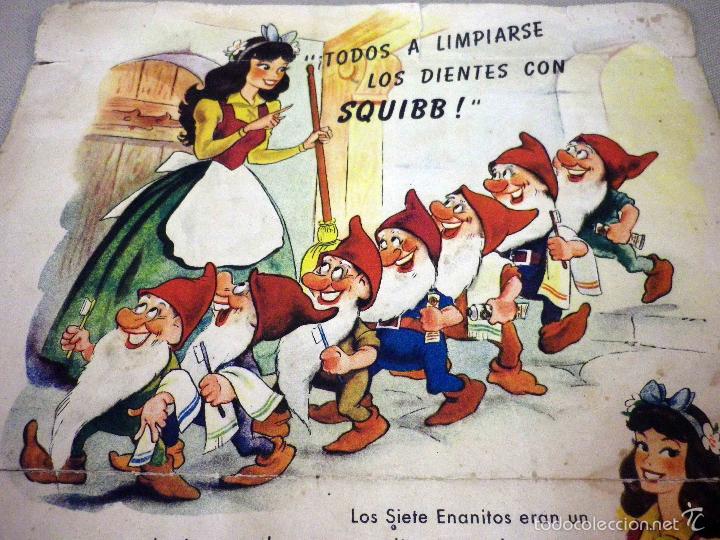 Coleccionismo de carteles: ANTIGUO ANUNCIO, CREMA DENTAL SQUIBB, BLANCANIEVES Y LOS SIETE ENANITOS, REVISTA BILLIKEN
