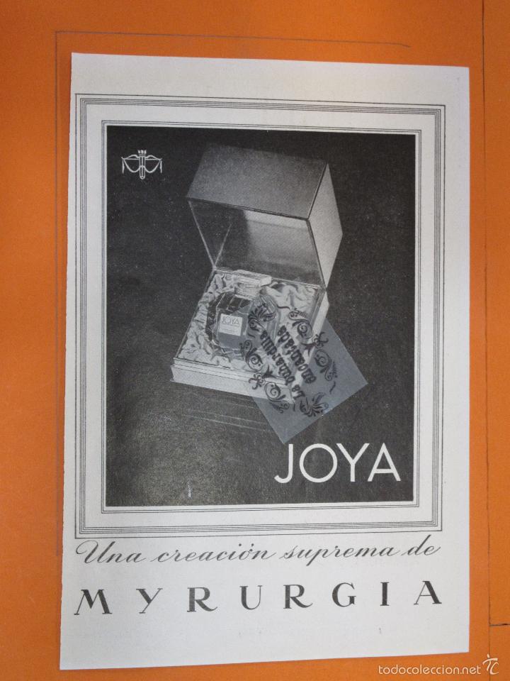 Coleccionismo de carteles: PUBLICIDAD 1951 - COLECCION PERFUMES - MYRURGIA ESTRACTO JOYA