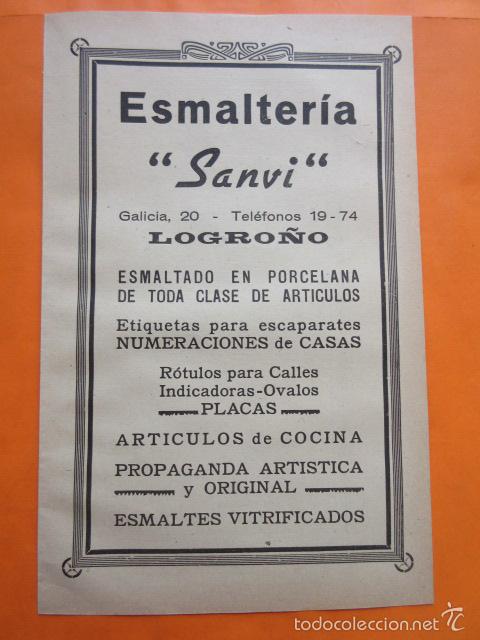 Coleccionismo de carteles: PUBLICIDAD 1947 - COLECCION INDUSTRIAS - LOGRO&Ntilde;O ESMALTERIA SANVI