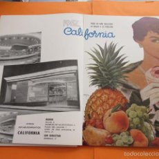 Coleccionismo de carteles: PUBLICIDAD 1957 - COLECCION COMERCIOS - CAFETERIAS CALIFORNIA FELIZ 1957 - DOBLE PAGINA CORTADA POR 