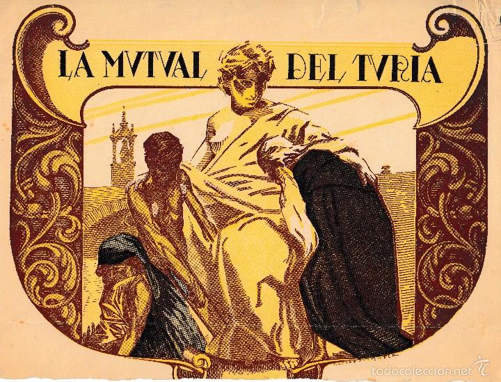 Coleccionismo de carteles: CARTEL DE LA MUTUAL DEL TURIA. VALENCIA - Foto 1
