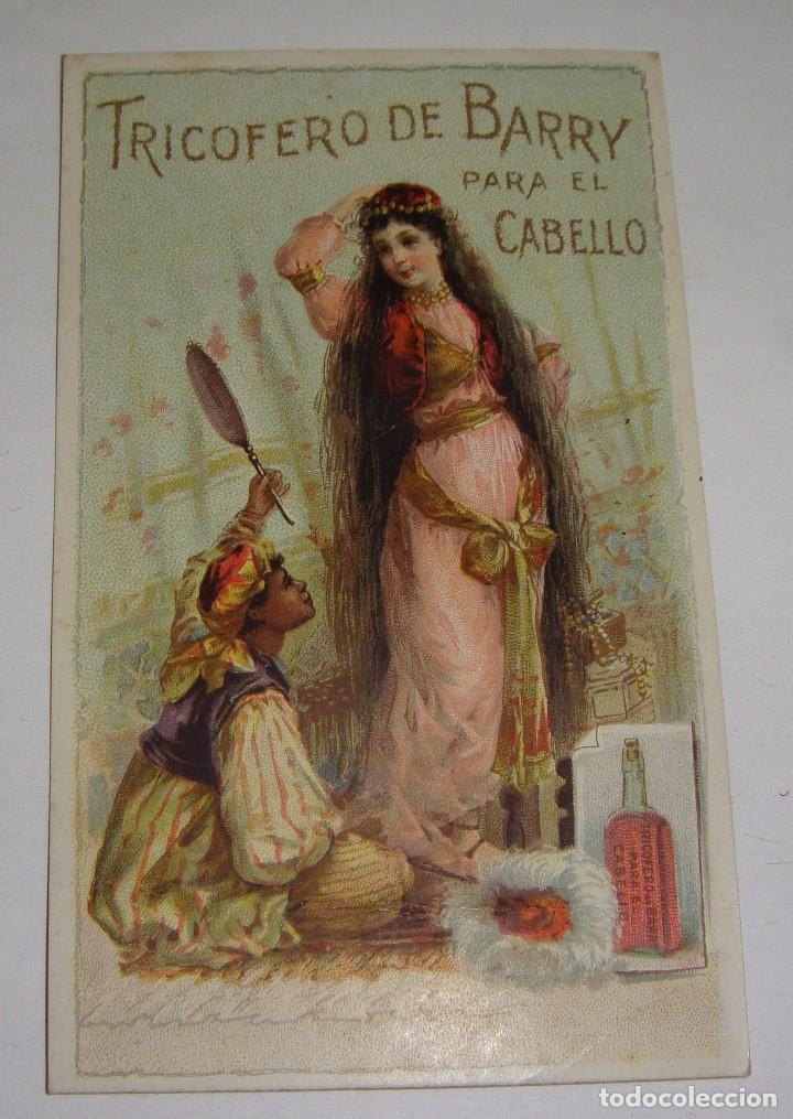 Sammeln von Plakaten: Tricofero de Barry para el Cabello. Tarjeta Publicitaria.