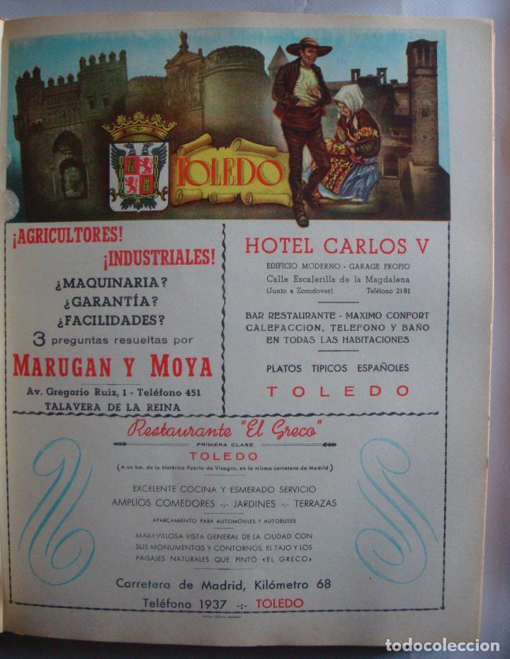 Coleccionismo de carteles: L&aacute;mina provincia de Toledo 1954-1955 colecci&oacute;n publicidad Marugan y Moya Hotel Carlos V
