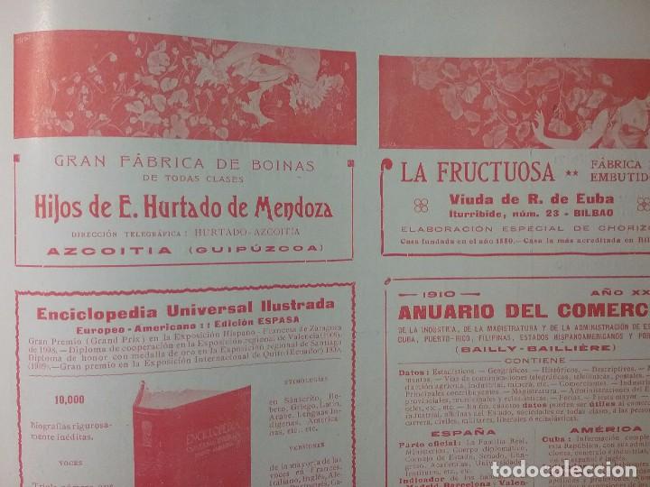 Collezionismo di affissi: GRAN FABRICA DE BOINAS.HIJOS DE E.HURTADO DE MENDOZA.AZCOITIA.GUIP&Uacute;ZCOA. HOJA PUBLICIDAD A&Ntilde;O 1903