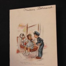Coleccionismo de carteles: MENU RESTAURANT BERNARD 3 NOVEMBRE 1937