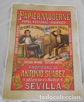 Collectionnisme d'affiches: L&Aacute;MINA CON REEDICI&Oacute;N DE CARTEL PUBLICITARIO DE PAPIER MODERNE, PAPEL PECTORAL E HIGI&Eacute;NICO