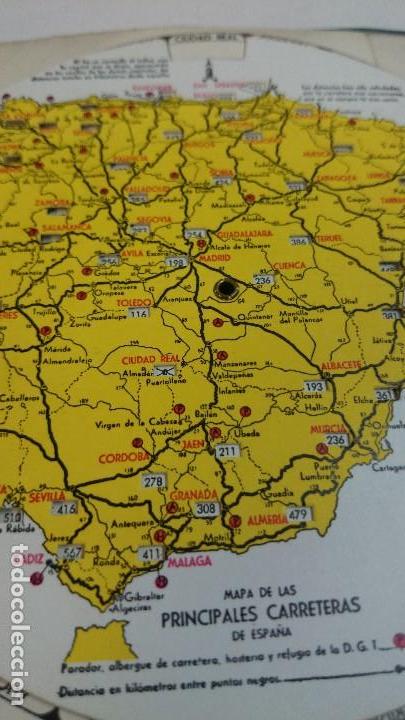 Coleccionismo de carteles: MAPA DE CARRETERAS CIRCULAR CON PUBLICIDAD - Foto 2