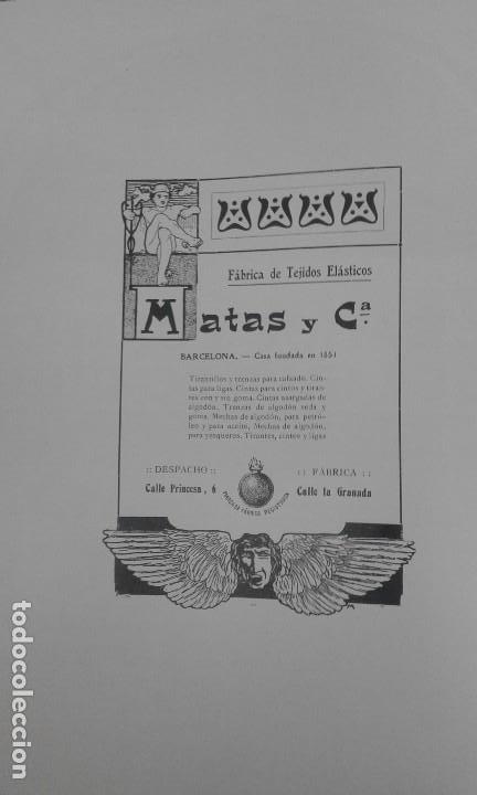 Colecionismo de cartazes: FABRICA DE TEJIDOS ELASTICOS  MATAS Y COMPA&Ntilde;IA BARCELONA HOJA PUBLICIDAD A&Ntilde;O 1910