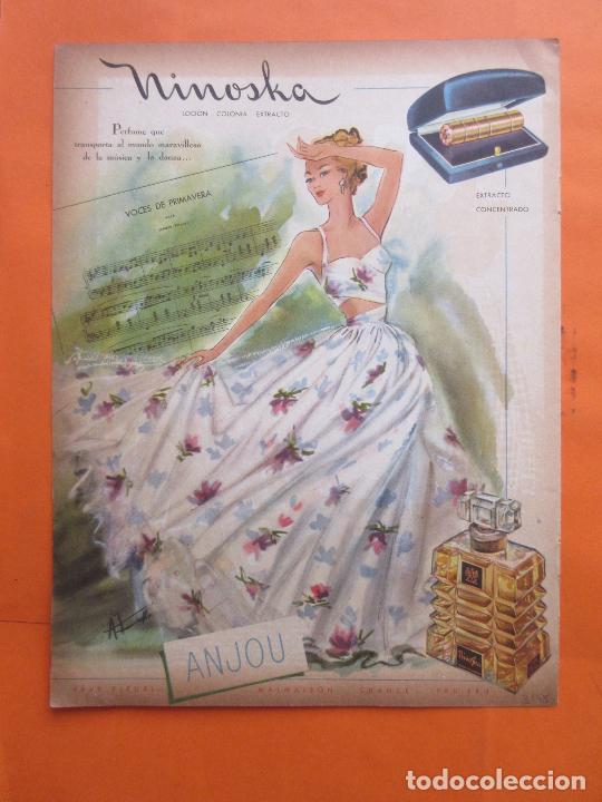Coleccionismo de carteles: PUBLICIDAD 1948 - COLECCION PERFUMES - MINOSKA DE ANJOU - ARGENTINA