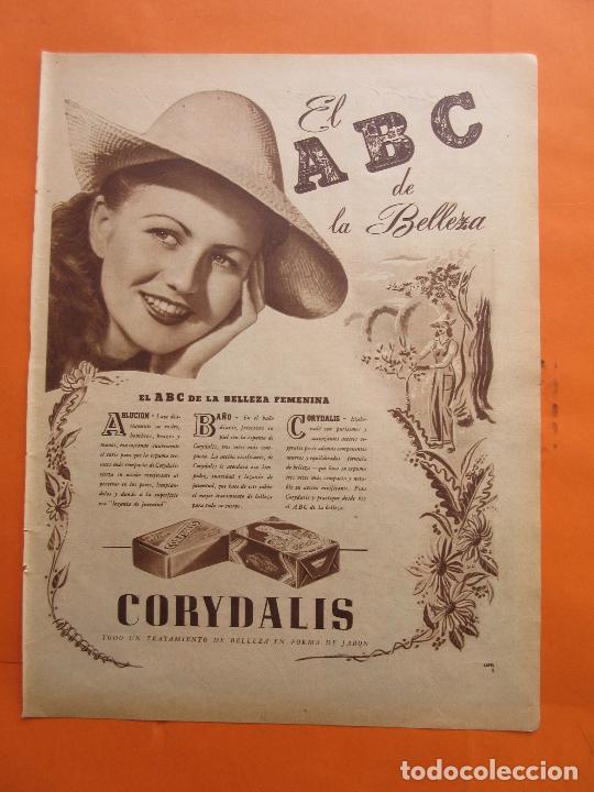 Coleccionismo de carteles: PUBLICIDAD 1944 - COLECCION PERFUMES - JABON CORYDALIS - ARGENTINA