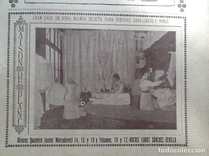 Sammeln von Plakaten: MAISON DE BLANC .GRAN CASA DE ROPA BLANCA SELECTA SEVILLA HOJA REVISTA A&Ntilde;O 1915