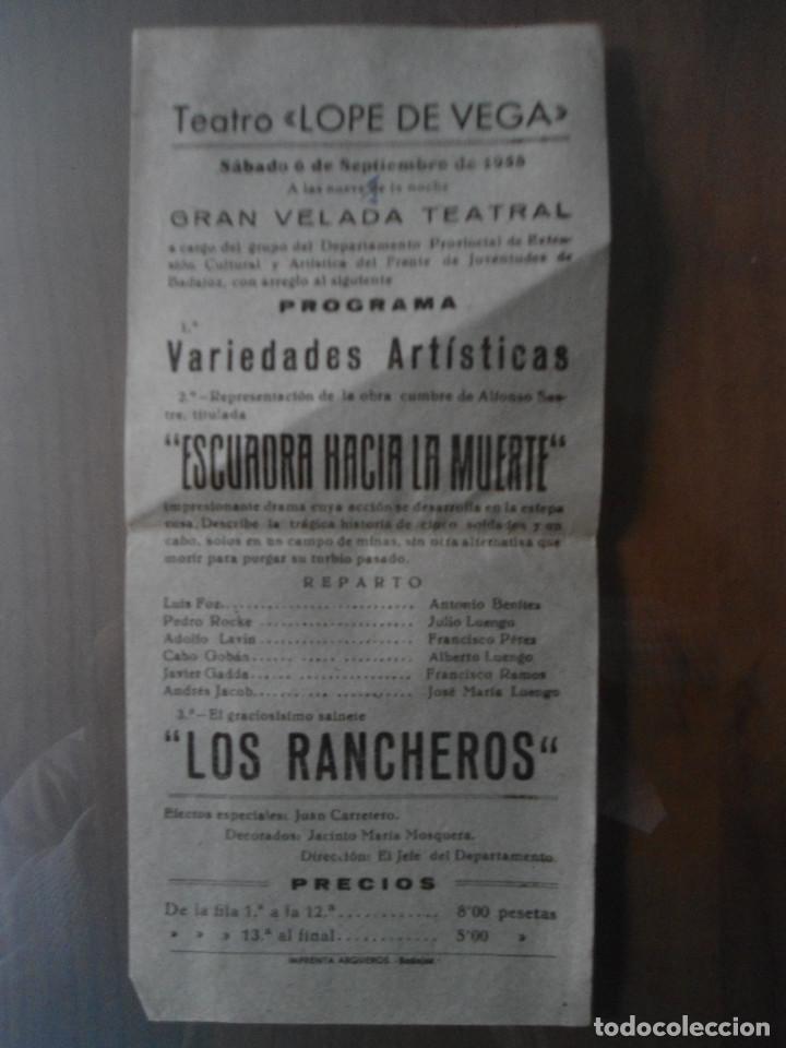 Coleccionismo de carteles: ANTIGUO CARTELITO TEATRO LOPE DE VEGA - A&Ntilde;OS 50 - GRAN VELADA TEATRAL