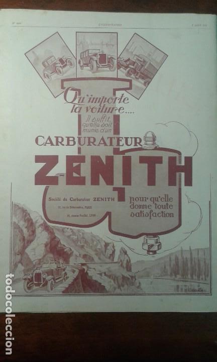 Coleccionismo de carteles: CARBURADOR ZENITH.HOJA PUBLICIDAD A&Ntilde;O 1926  ORIGINAL