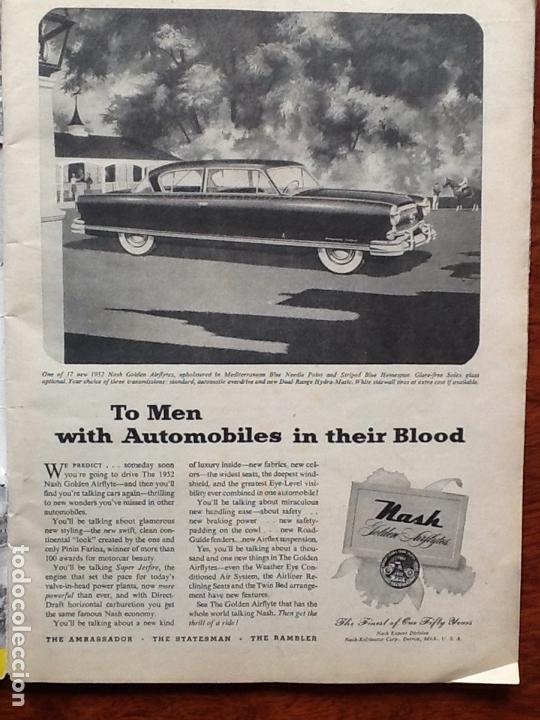 Coleccionismo de carteles: NASH GOLDEN AIRFLYTES.HOJA PUBLICIDAD A&Ntilde;O 1952.AUTOMOVIL
