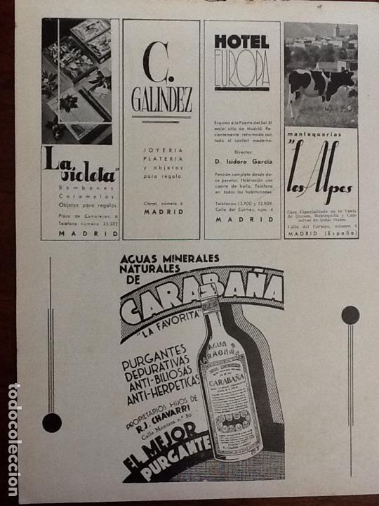 Coleccionismo de carteles: AGUAS MINERALES NATURALES DE CARABA&Ntilde;A.HOJA PUBLICIDAD A&Ntilde;O 1939