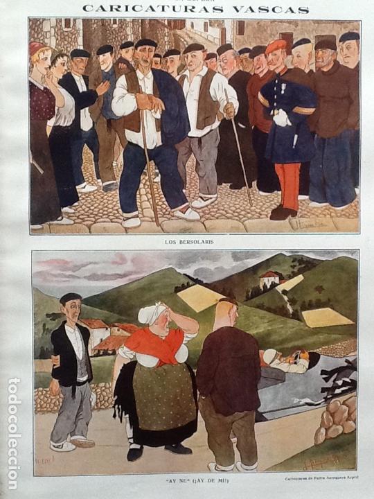 Coleccionismo de carteles: CARICATURAS VASCAS HOJA REVISTA A&Ntilde;O 1915